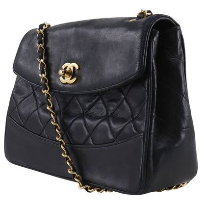 Chanel Matelasse Chain Shoulder Vintage Lambskin Black Women Shoulder Bag