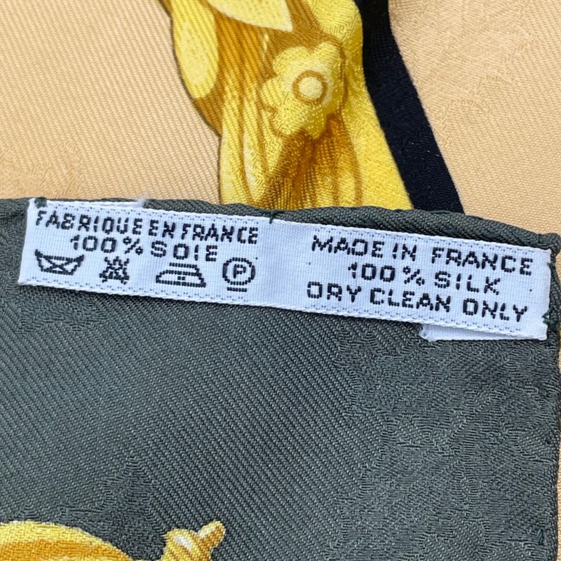 Hermes Carre 90 Plumes Et Grelots Scarf With Feathers And Bells Silk Yellow X