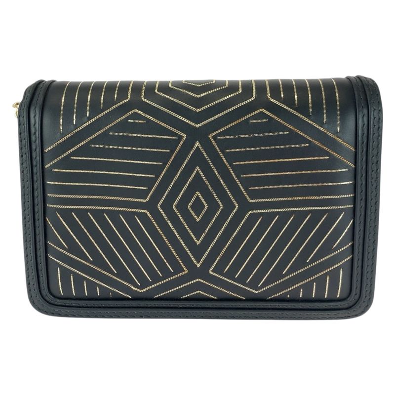 Bvlgari Bulgari Serpenti Diamond Blast Black White Leather Chain Shoulder Bag