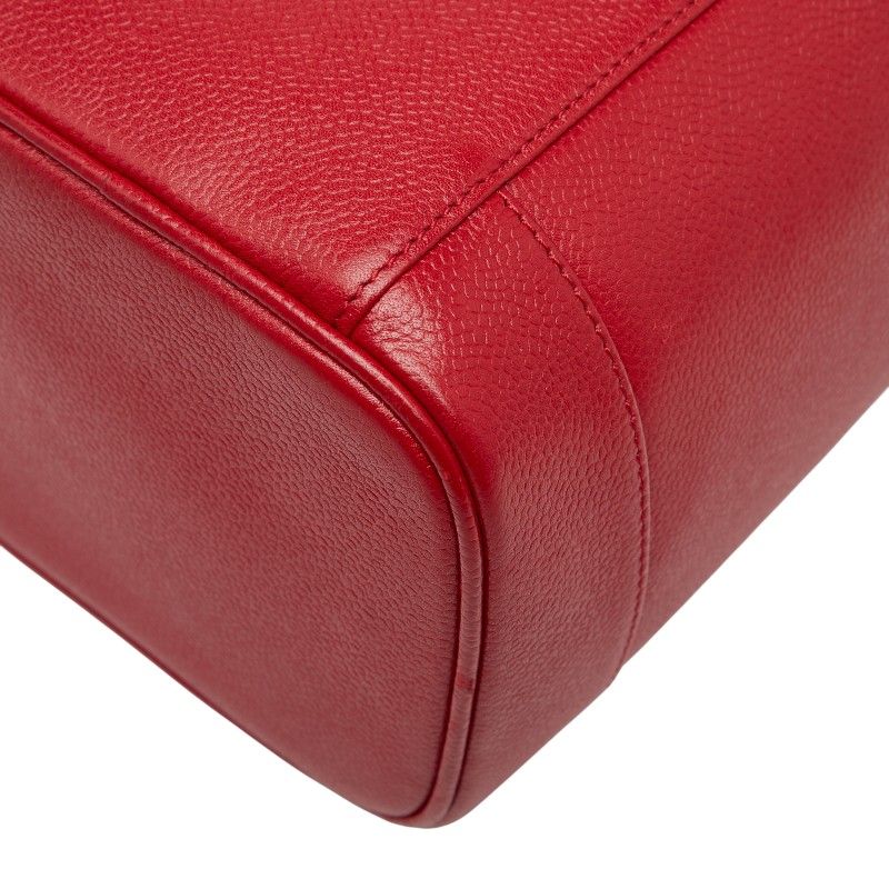 Chanel Coco Mark Vanity Bag Handbag Red Caviar Skin Ladies Chanel