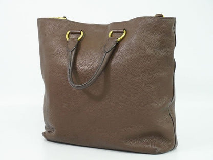 Authentic Prada Leather 2WAY Shoulder Bag Brown Bag Pre-owned [follow-up