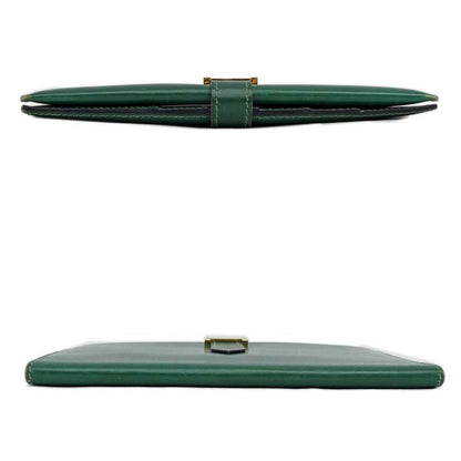 Hermes Bearn Classic Box Cuff Green Gold Hardware F Engraved Leather