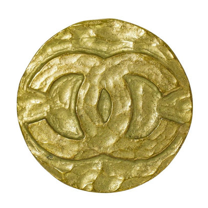 Authentic Chanel Coco Mark Brooch GP Gold Plated Coco Mark Accessories Jewelry