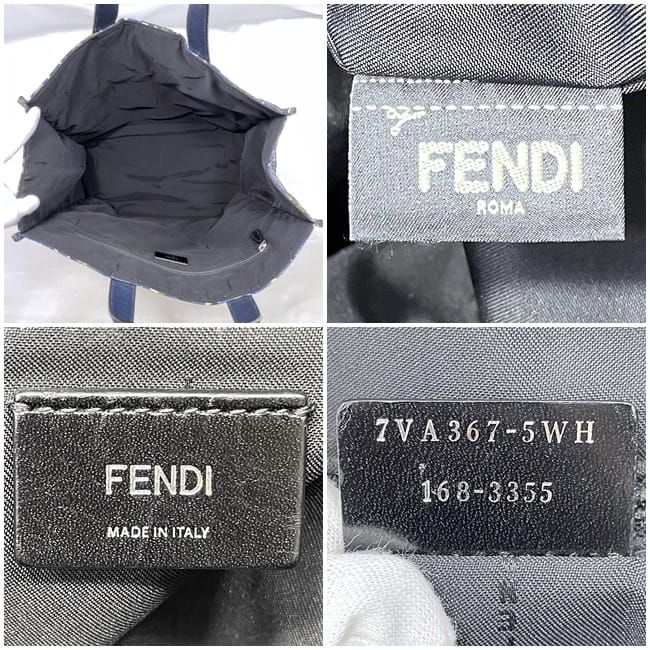 Fendi Tote Bag Navy 5WH 168 3355 Monster