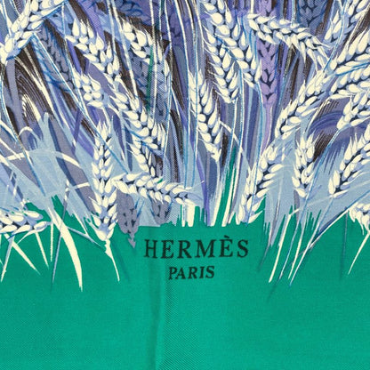 Hermes Carre 90 Lapins DANS UN Champ DE Wheat Field And Rabbit Blue And