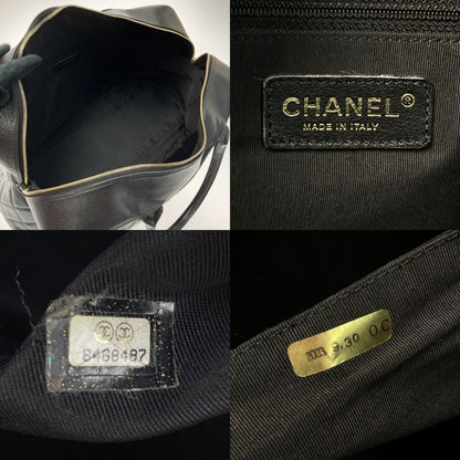 Chanel Matelasse Boston Bag Large Black Caviar Skin Coco Mark Gold Hardware
