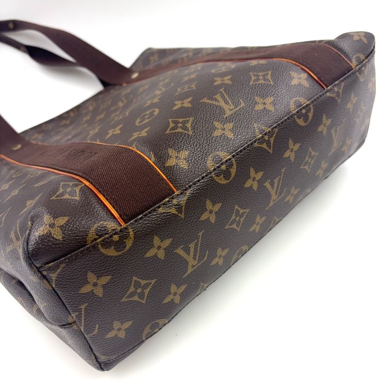 Louis Vuitton Cabas Bobol Damier Ebene Damier Ebene Leather × PVC Brown Tote
