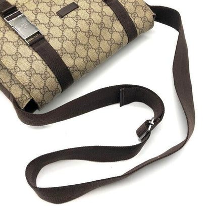 Authentic Gucci GG Supreme Web Canvas Sherry Messenger Bag Monogram Flap Tote