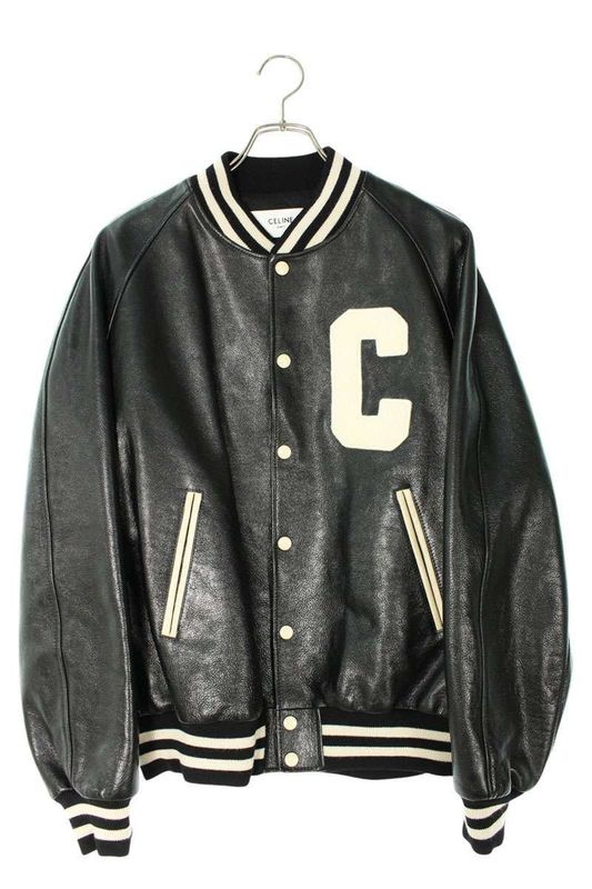 Celine 2ec24132o Oversized Teddy Leather Jacket Men's 48