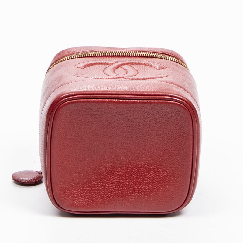 Chanel Vanity Case Red Caviar Leather A