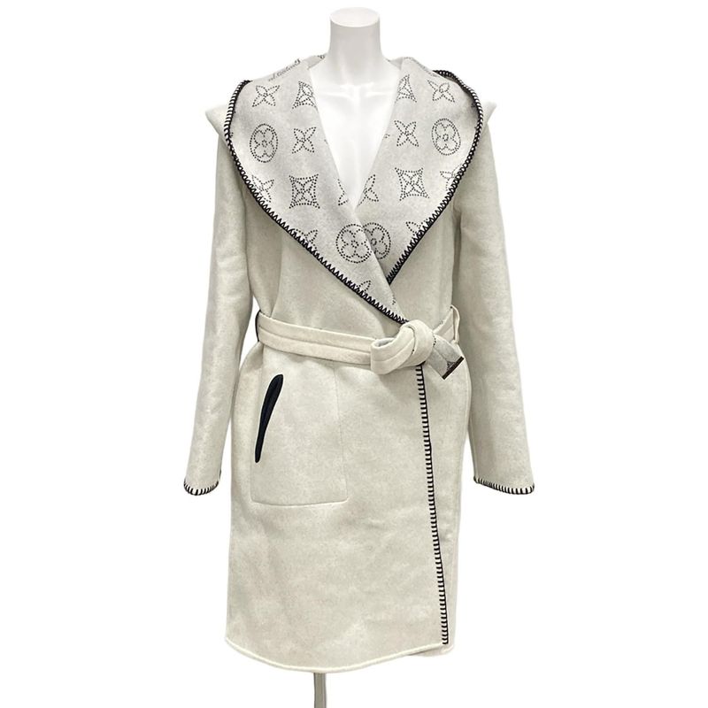 Louis Vuitton Coat Size 36 S Women's Hooded Wrap Coat Mahina Foco04r90 Light