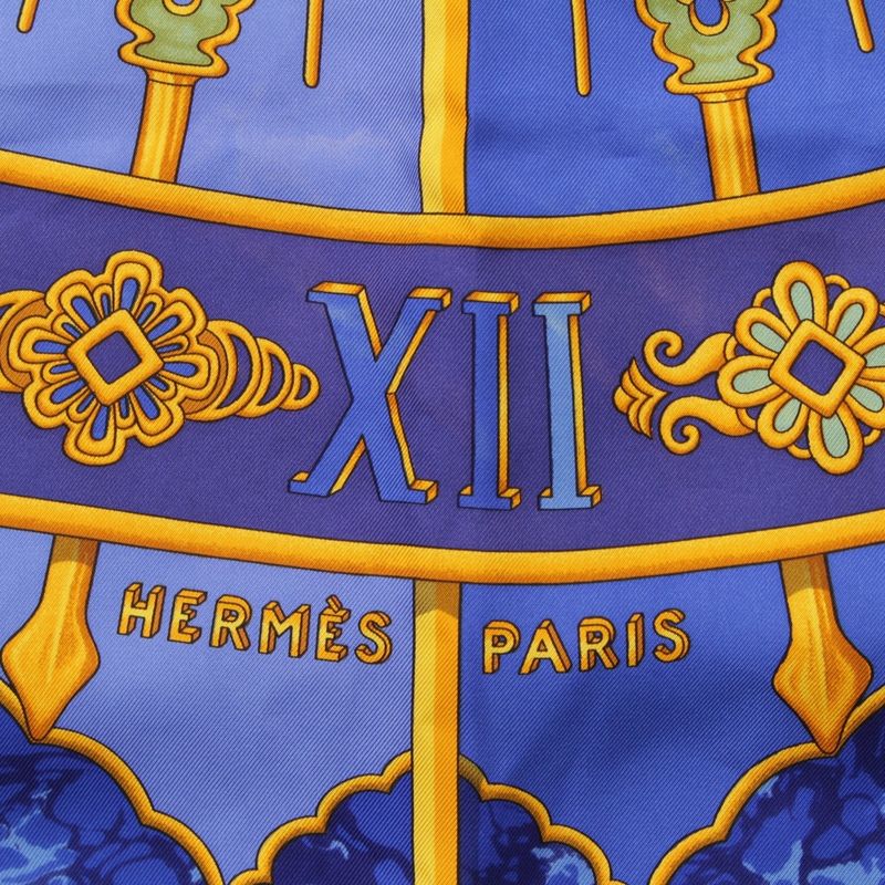 Hermes Carré 90 Carpe DIEM Enjoy The Day Silk Scarf Blue