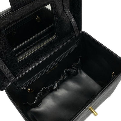 Chanel Vanity Bag - Black With Gold Hardware / Mirror