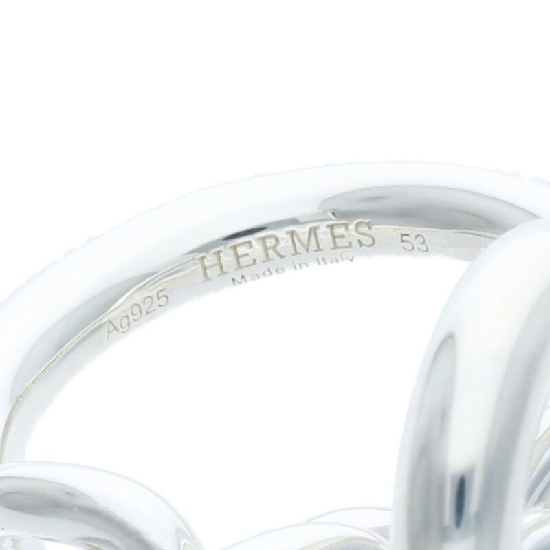 Hermes Croisette Silver Ring Men's 53 12