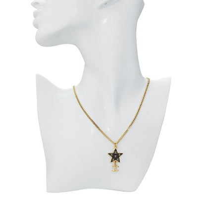 Chanel Necklace Star Motif Pendant Necklace Gold