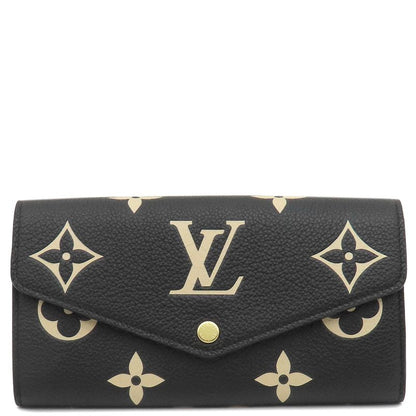 Louis Vuitton Long Wallet Portefeuille Sarah Monogram Empreinte Black and Beige