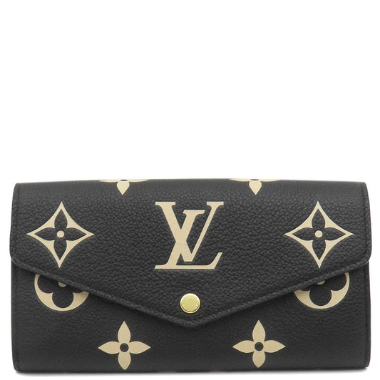 Louis Vuitton Long Wallet Portefeuille Sarah Monogram Empreinte Black and Beige