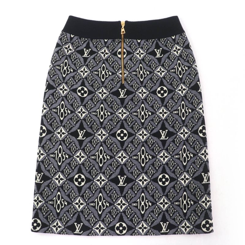 Louis Vuitton 21SS Wool Since1854 Monogram Knit Tight Skirt Black M Made In
