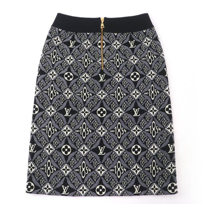 Louis Vuitton 21SS Wool Since1854 Monogram Knit Tight Skirt Black M Made In