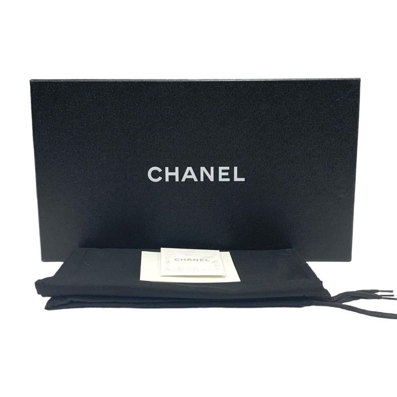 Chanel Sneakers Shoes Velor Leather Silver Navy Here Mark