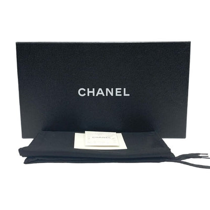 Chanel Sneakers Shoes Velor Leather Silver Navy Here Mark