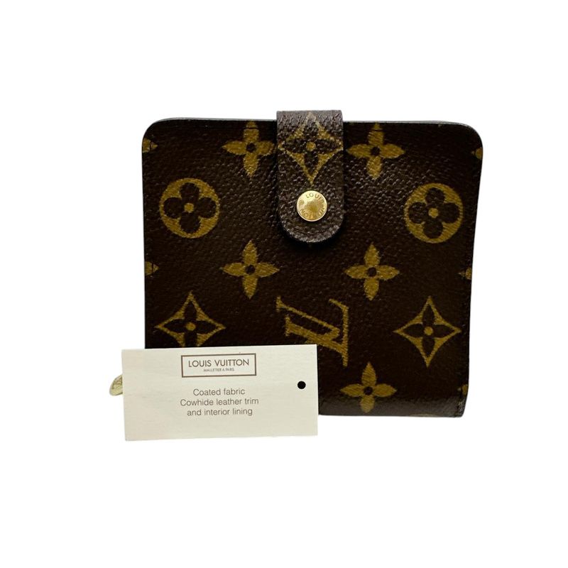 Louis Vuitton M61667 Monogram Compact Zipped Wallet With Zipper Pocket For