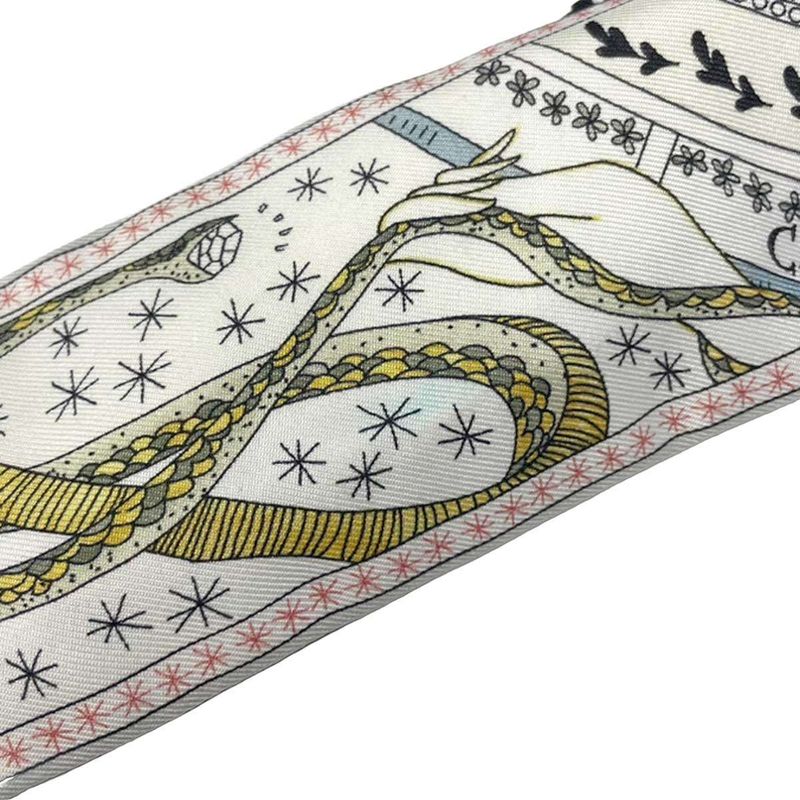 Dior Mizza Silk Scarf Circle of Fate White