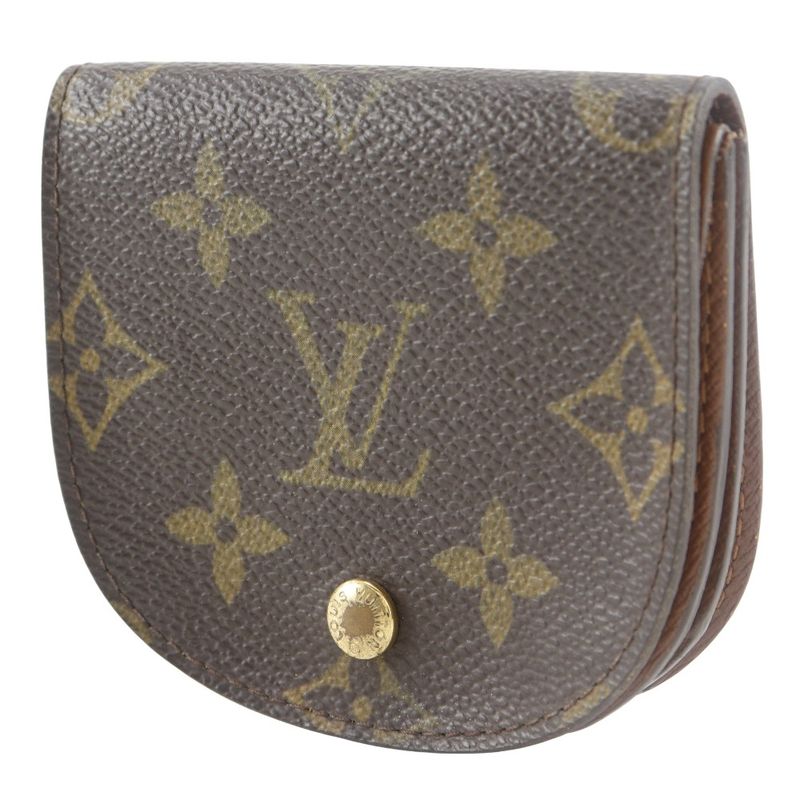 Louis Vuitton Porte Monnaie Gousset M61970 Monogram Canvas Brown Ct1004 Unisex