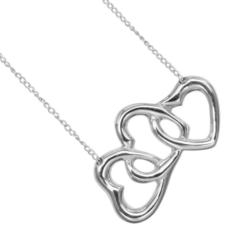 Tiffany & Co Triple Heart 925 Silver Ladies 3.55g Necklace