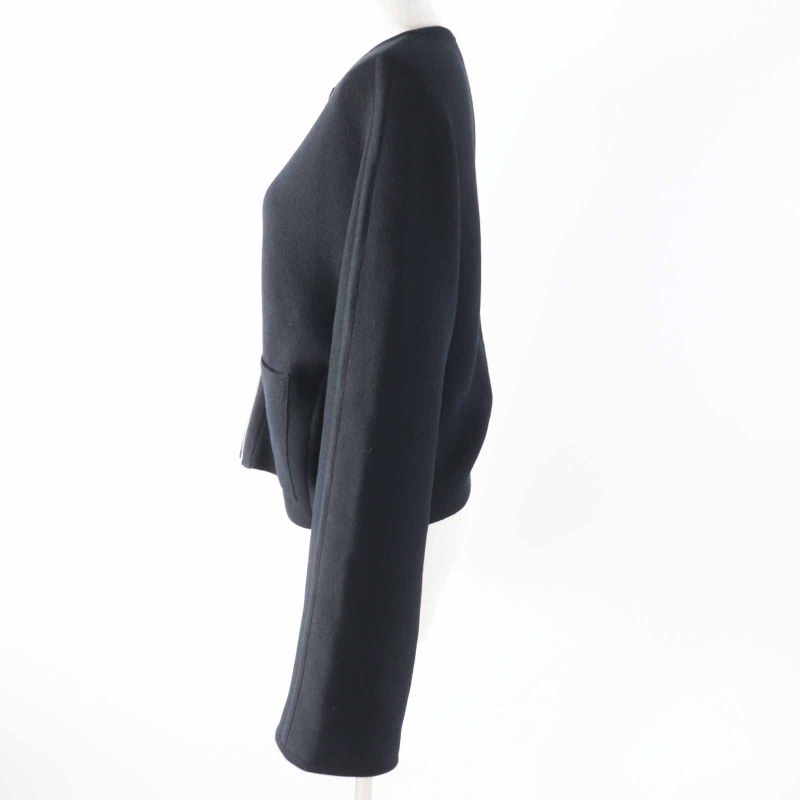 Hermes 23AW 3h2200d2 Wool Cashmere Silver Hardware Lining H Pattern Zip Up