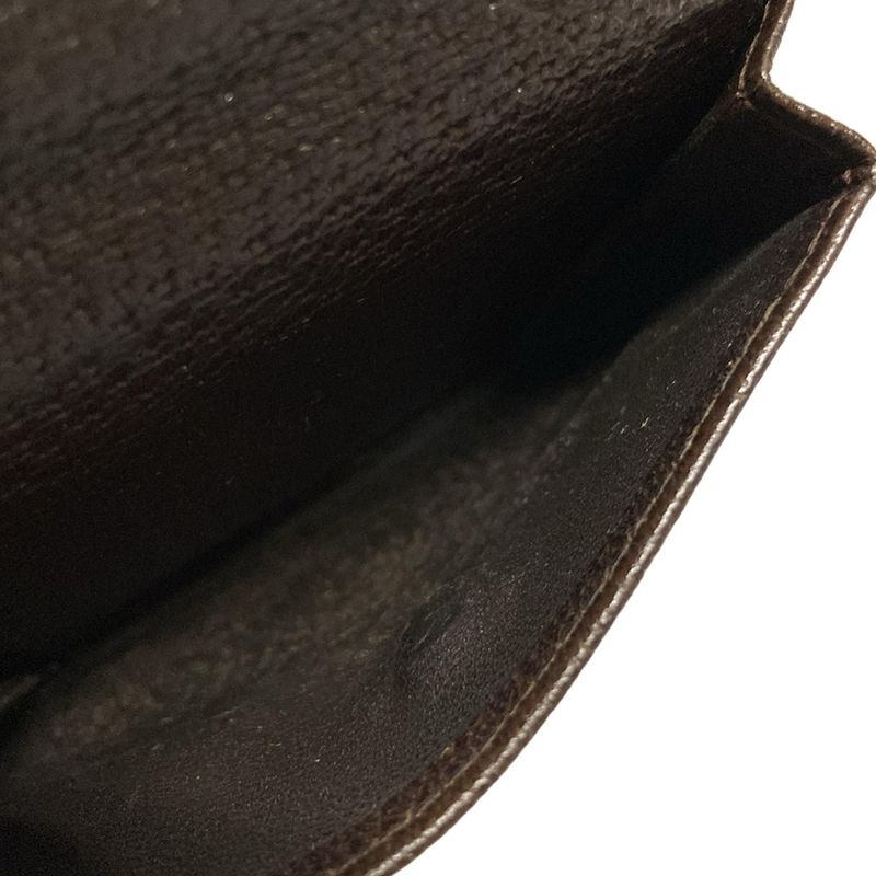 Gucci Bifold Wallet In GG Pattern 04862 Beige And Dark Brown Leather