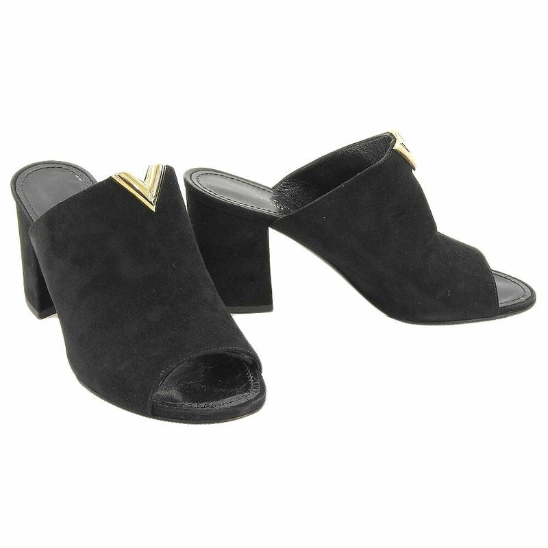 Louis Vuitton 2016 Item Essential V Suede Leather Open Toe Sabo Sandals Mules
