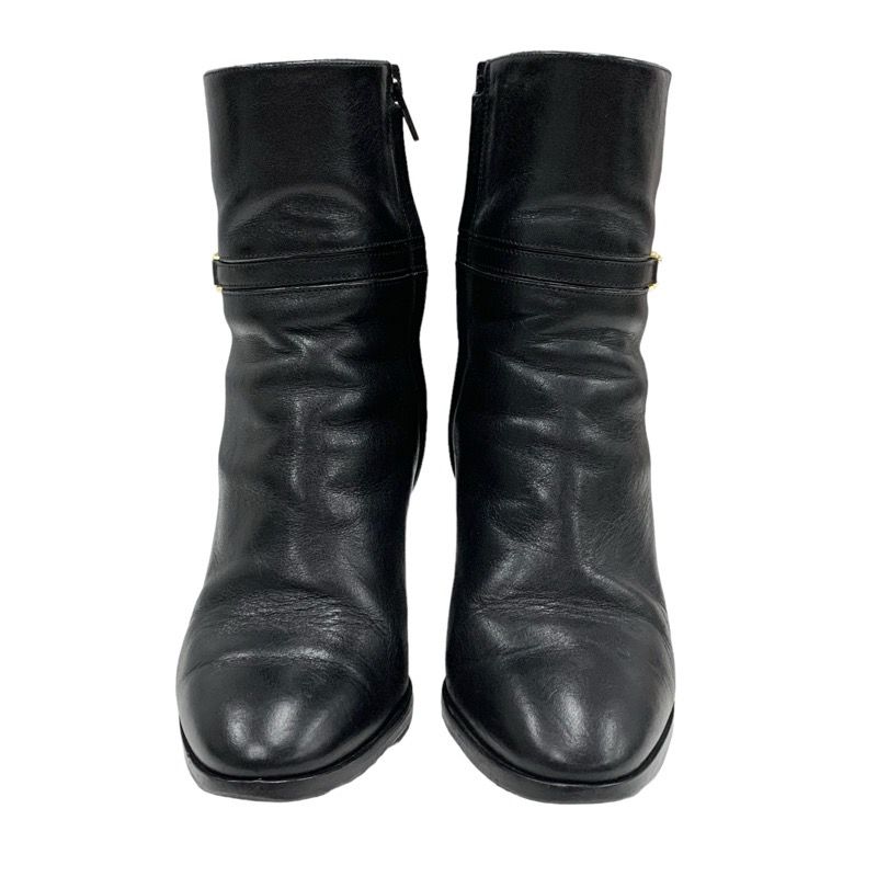 Celine Boots Short Boots Shoes Leather Black Gold Triomphe