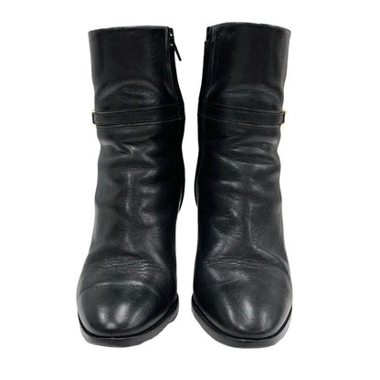 Celine Boots Short Boots Shoes Leather Black Gold Triomphe