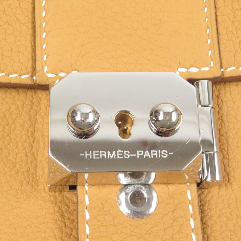 Hermes Sac A Depeches 21 Togo Leather Shoulder Bag Natural Sable W Engraved