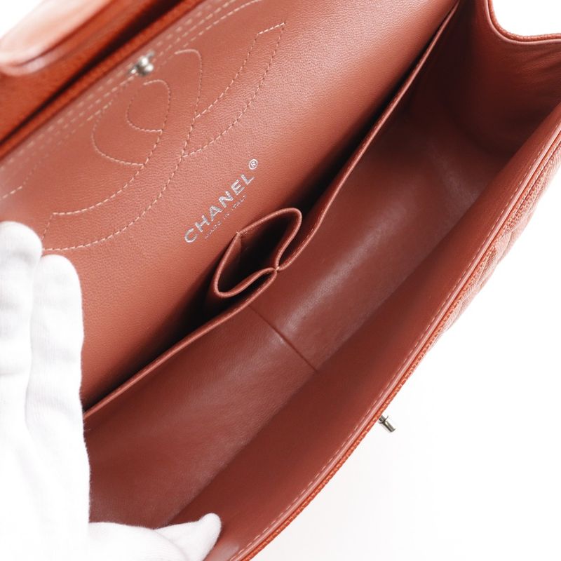 Chanel Deca Matelasse 30 Double Chain Shoulder Double Flap A58600 Caviar Skin