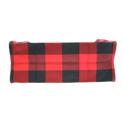 Christian Dior 19aw Double L Canvas Check Tote Bag 50-Ma-0179 Red