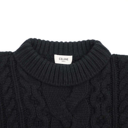 Celine Wool Cashmere Cable Knit Sweater 2a614374d Black S