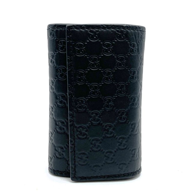 Gucci 150402 Key Case Key Guccissima Leather Black Ladies Men