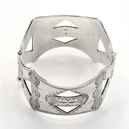 Hermes Bracelet Touareg 925 Silver Bangle 82.5g Vintage Box And Bag K1238