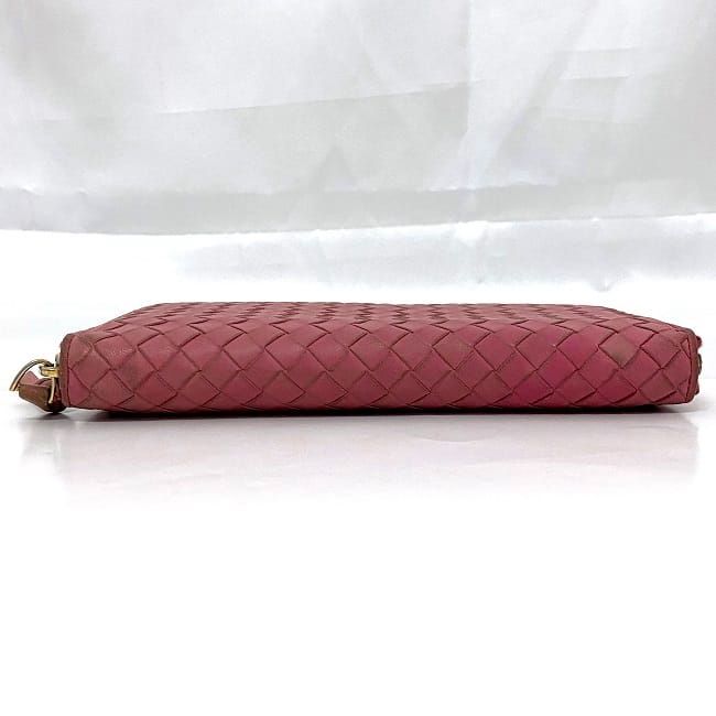 Bottega Veneta Round Zipper Long Wallet Ec21014 Pink