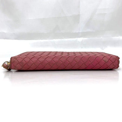 Bottega Veneta Round Zipper Long Wallet Ec21014 Pink