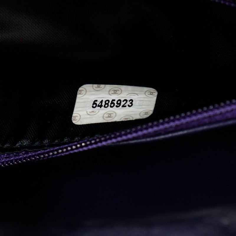 Chanel One Handle Coco Mark Suede Purple Women's Handbag