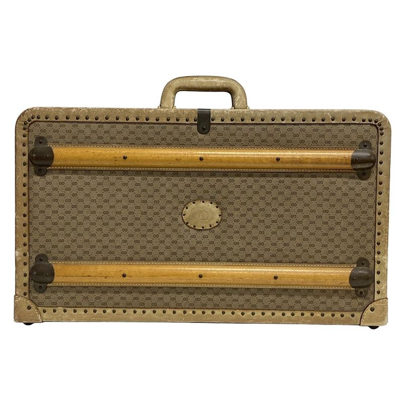 Gucci Trunk Case Old Guccigg Pattern Beige X Brown X Dark Brown Lock Number
