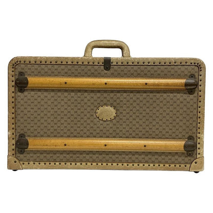 Gucci Trunk Case Old Guccigg Pattern Beige X Brown X Dark Brown Lock Number