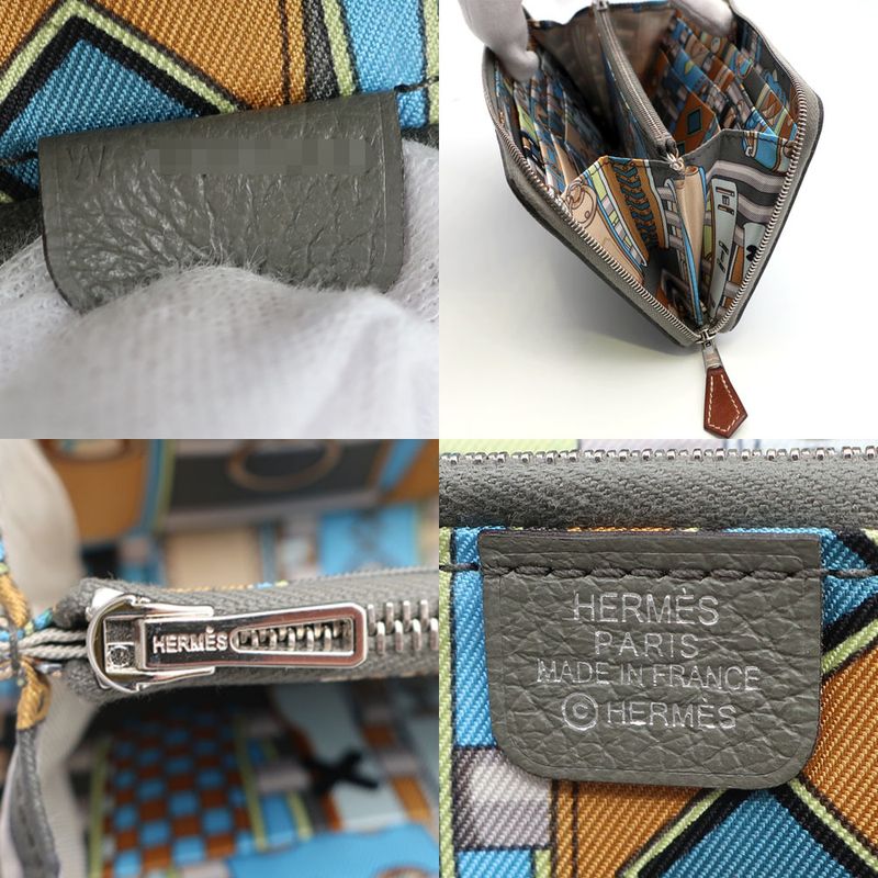 Hermes Azap Long Silk-in Grimeia - Gray - Eva Color - W Engraved