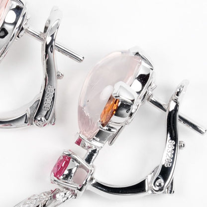 Cartier Sorbet 18kwhite Gold X Diamonds X Multi-stone Ladies 9.5g Earrings