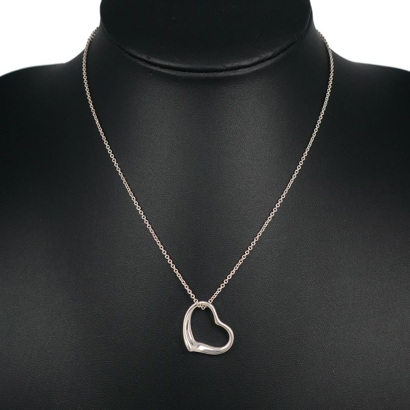 Tiffany & Co Open Heart Elsa Peretti 925 Silver Ladies 4.7g Necklace