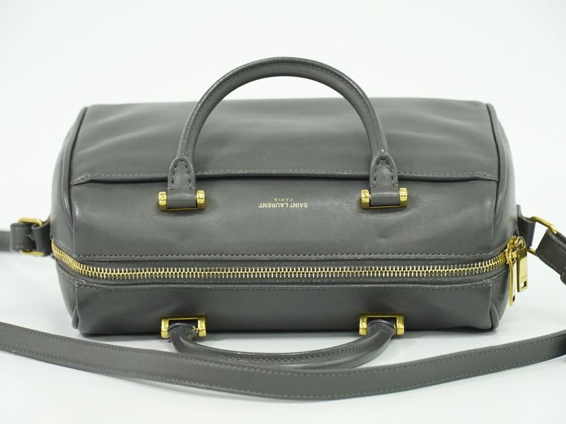 Authentic Saint Laurent Baby Duffle 2WAY Shoulder Bag Handbag Pochette Leather