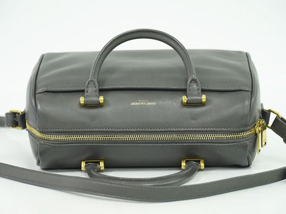 Authentic Saint Laurent Baby Duffle 2WAY Shoulder Bag Handbag Pochette Leather